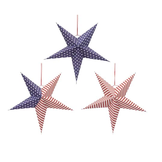 Assorted 19.5&#x22; Patriotic Paper Star D&#xE9;cor by Celebrate It&#x2122;